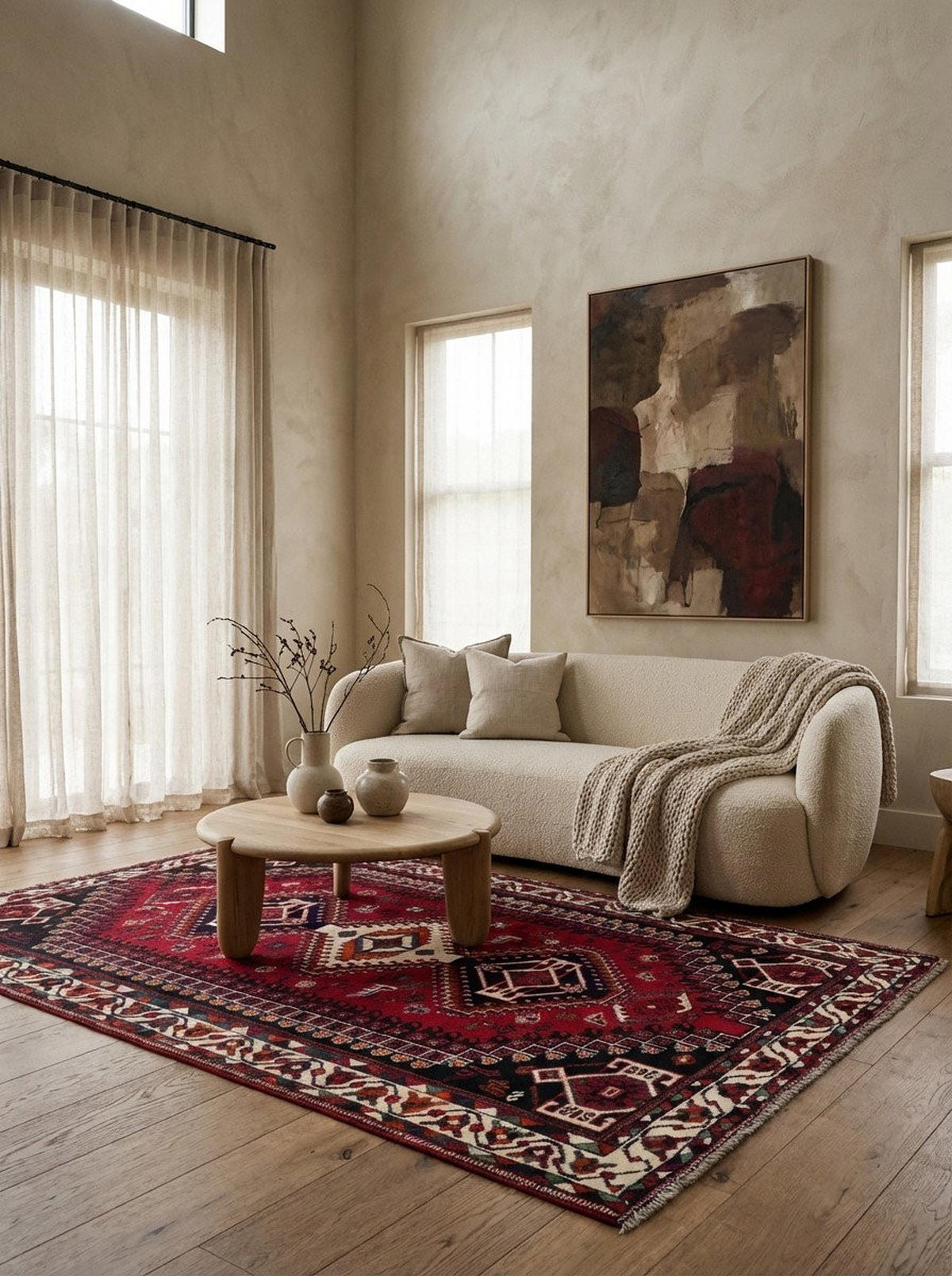 TEPPICH Gashgai Rot 203/159 cm Schurwolle - Rot, Textil (159/203cm) - Looma