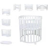 BABYBETT WHITE OVAL 7in1 mit Matratze - Weiß, Holz/Textil
