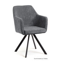 ARMLEHNSTUHL (2er-Set) Debee 57x87x60 Schwarz/Grau - Schwarz/Grau, Kunststoff (60/87/57cm) - 58aufmkessel