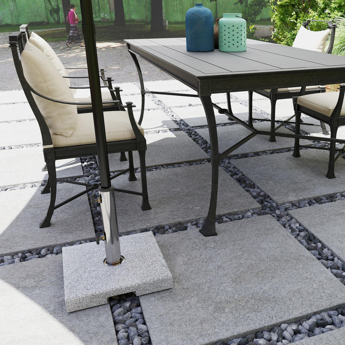 SONNENSCHIRMSTÄNDER DE-05513 21kg, quadratisch, aus Granit Grau - Grau, Metall (38/38cm) - ComfortXL