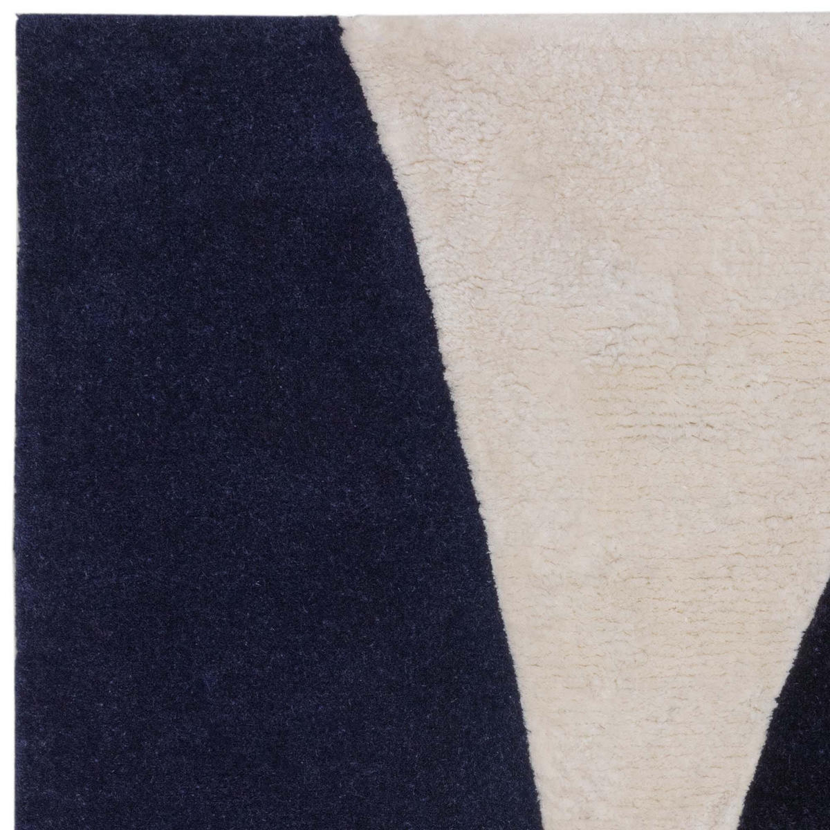 TEPPICH Wolle Viskose handgetuftet hoch-tief abstrakt HULL-Tickton, Dunkelblau 120x170 cm - Dunkelblau, Textil (120/170cm) - KADIMA DESIGN