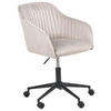 BÜROSTUHL Samtstoff Taupe Venice - Beige/Schwarz, Textil (64/89/64cm) - Beliani