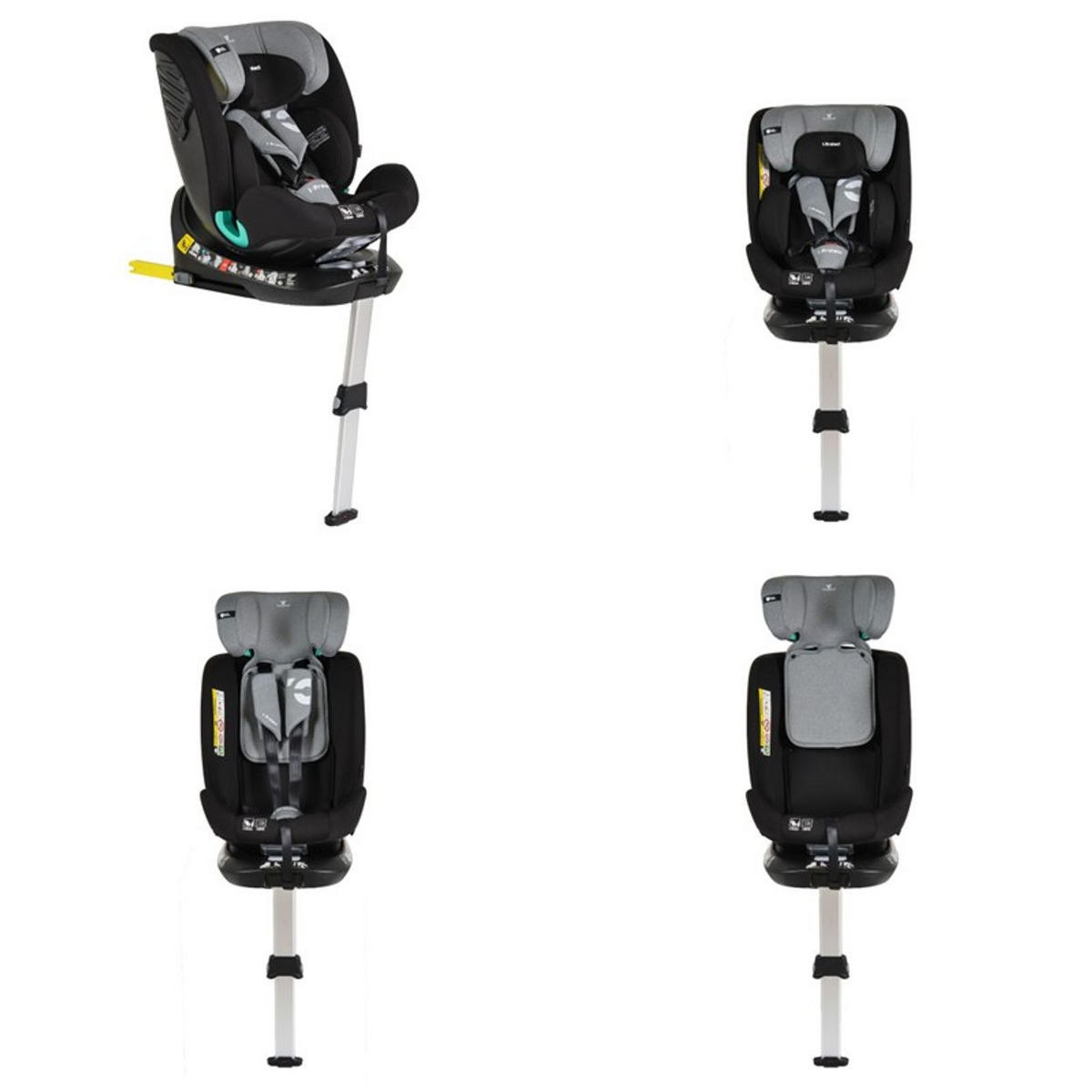 KINDERSITZ i-Protect i-Size grau (40-150cm) Gruppe 0+/1/2/3 Stützfuß Isofix - Grau, Kunststoff (45/60/53cm) - Cangaroo