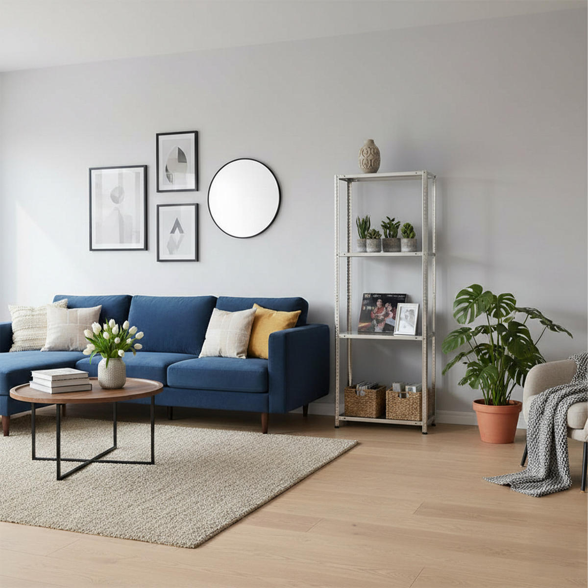 LAGERREGAL - Silberfarben, Kunststoff/Metall (60/180/40cm) - Relaxdays