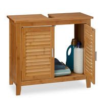WASCHBECKENUNTERSCHRANK - Hellbraun, Holz (67/60/30cm) - Relaxdays