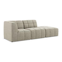 ECKSOFA Rechts Bouclé Stoff Grau - Taupe/Schwarz, Holzwerkstoff/Kunststoff (240/90cm) - Makamii