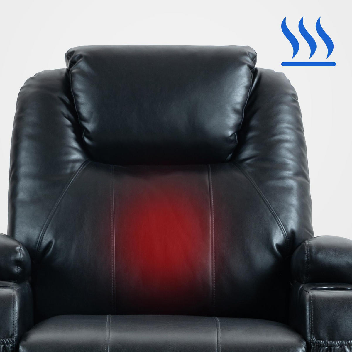 SESSEL Lederlook schwarz - Schwarz, Leder/Textil (83/105/94cm) - CLP