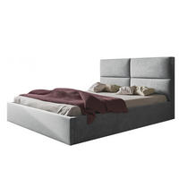 BETT 120x200 - Polsterbett mit Bettkasten und Holzrahmen - Modern Betten - Weicher Jasminstoff - Kollektion Lizbona, Grau - Grau, Holz/Kunststoff (120/200cm) - Alpi-Möbel