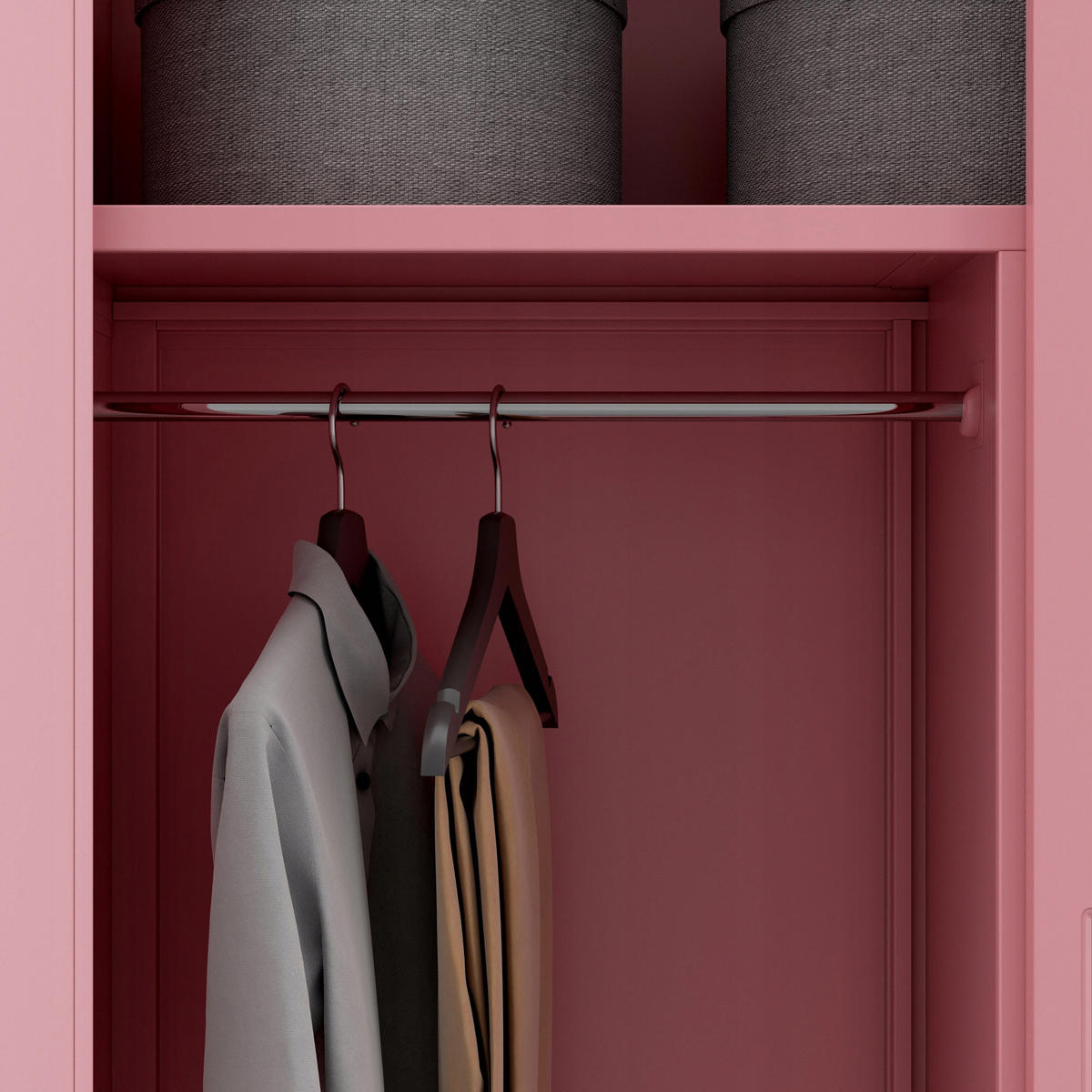 MEHRZWECKSCHRANK DAWID - Rosa, Metall (90/185/45cm) - Jan Nowak