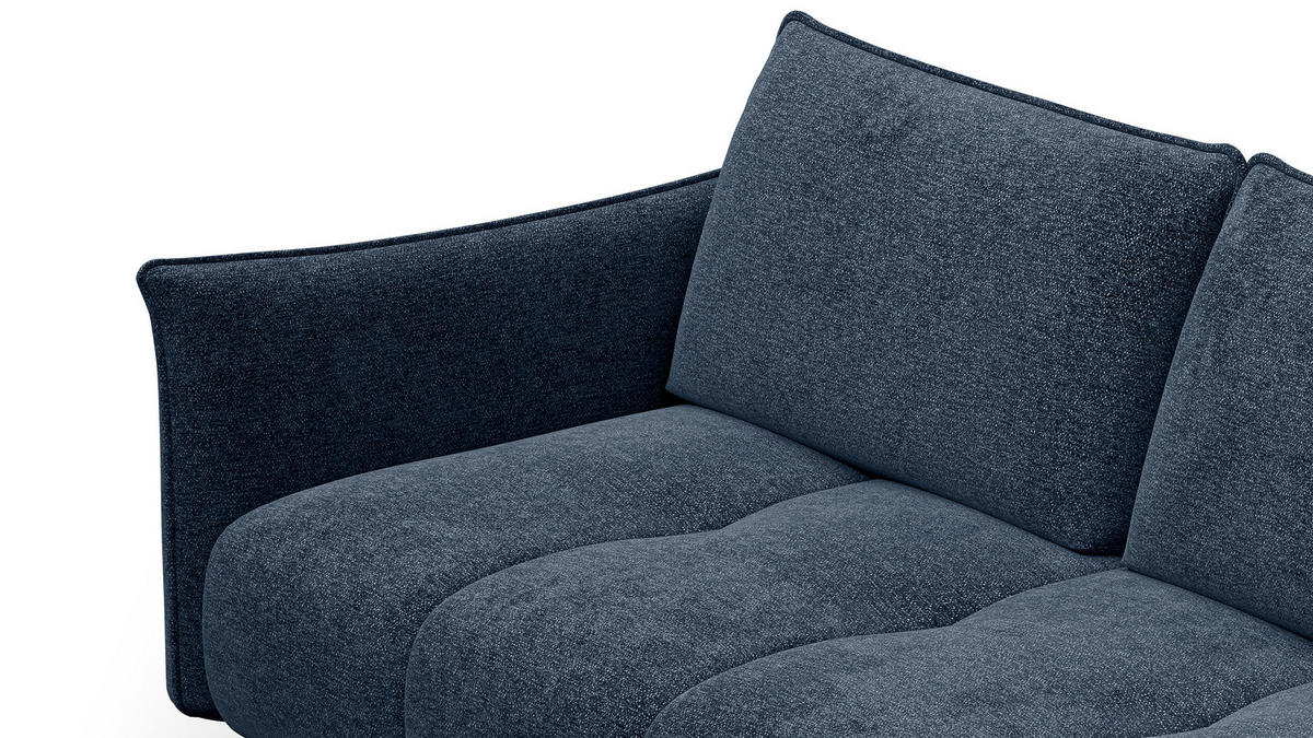 SOFA AERA 2,5-Sitzer, dunkelblau - Schwarz/Dunkelblau, Holz/Textil (187/89/96cm) - Courtois Laville