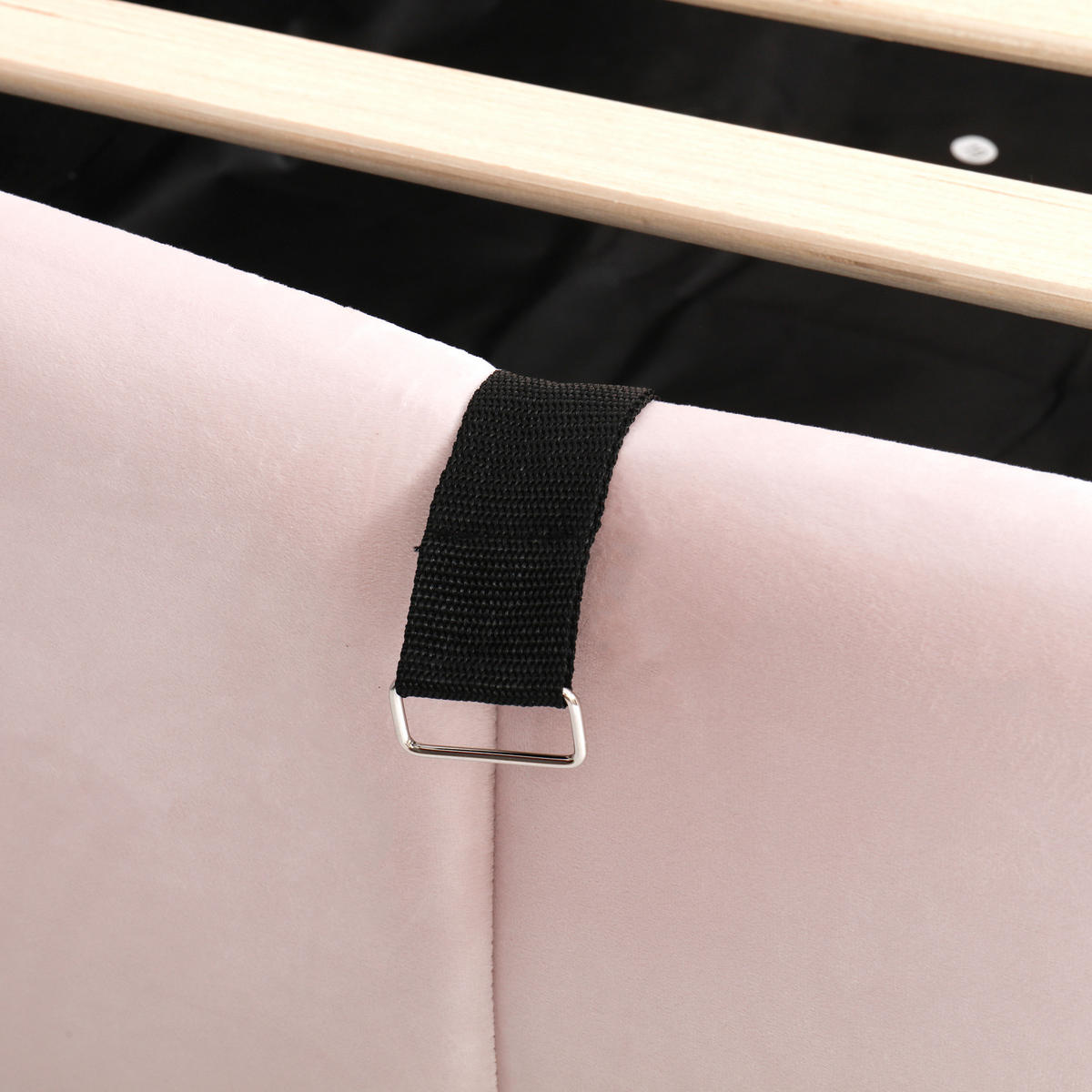 POLSTERBETT aus Samt 90x200 cm in Rosa mit Stauraum & USB - Rosa, Textil (90/200cm) - Modfu