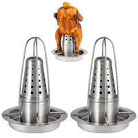 HÄHNCHENGRILLER 2er-Set, silber, Edelstahl - Edelstahlfarben, Metall (18/23/18cm) - bremermann