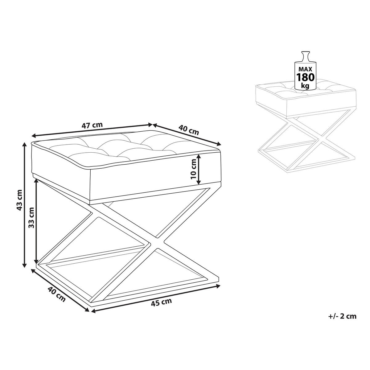 HOCKER Orange Murdo - Schwarz/Orange, Kunststoff (47/43/40cm) - Beliani