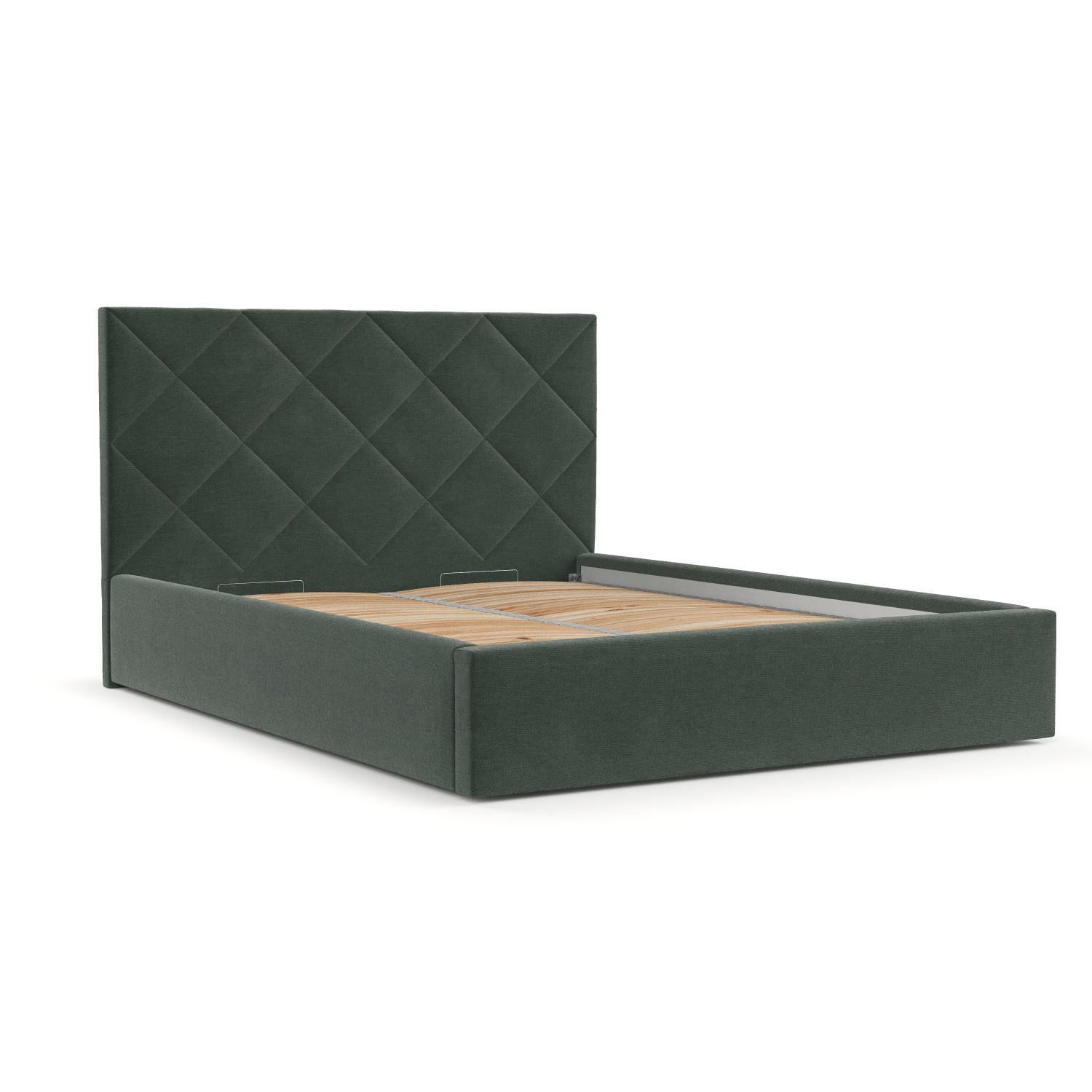 POLSTERBETT Torno 180/200 cm Grün im Asti Stoff - Schwarz/Naturfarben, Holz/Holzwerkstoff (180/200cm) - AltaBeds