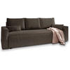BETTSOFA MENI Braun Kordstoff mit Schlaffunktion - Braun, Textil (232/83/87cm) - MASSENO