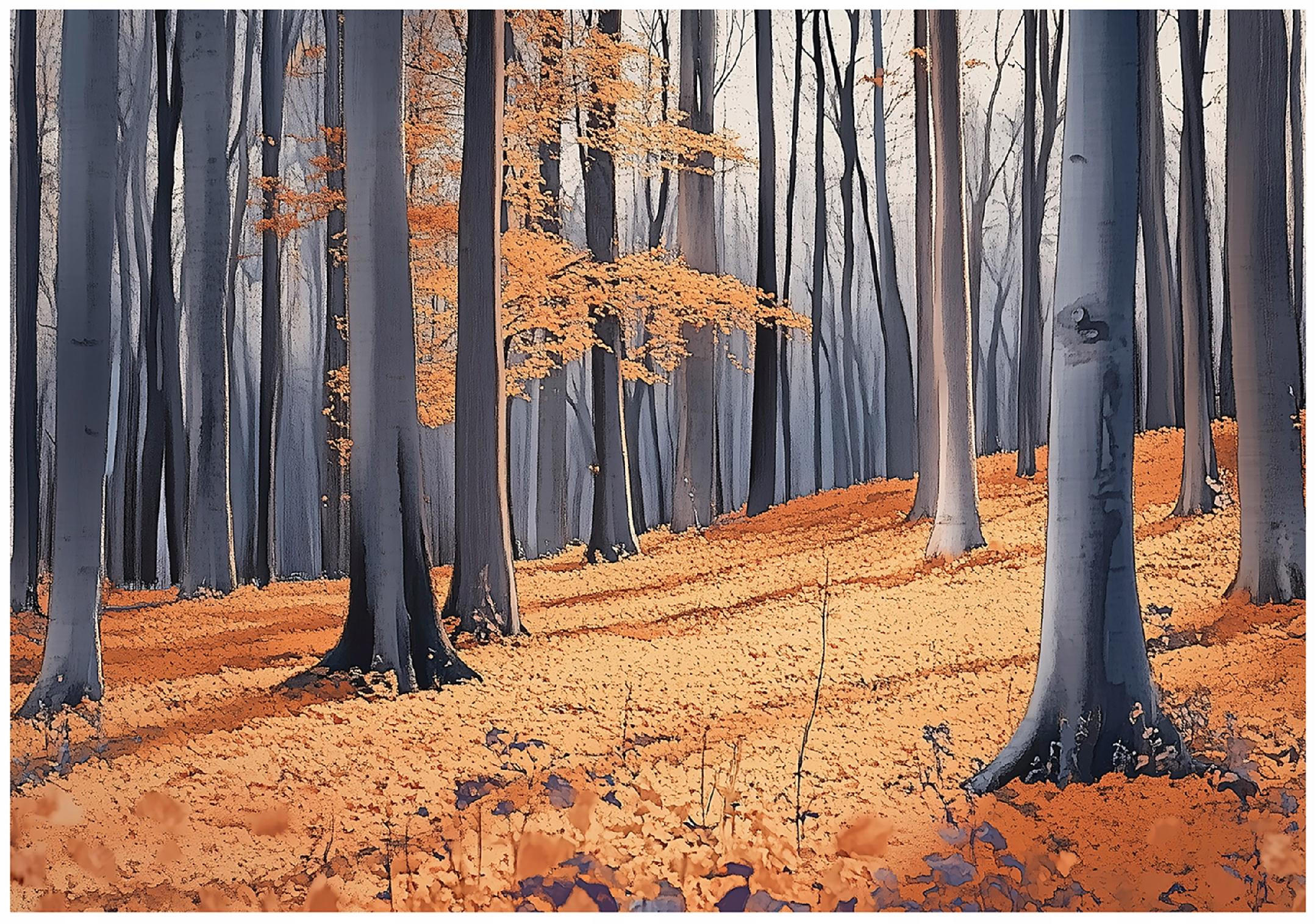 FOTOTAPETE Wald Bäume Natur Vlies Tapete Wohnzimmer 250x175 - Multicolor, Papier (250/175cm) - Wallarena