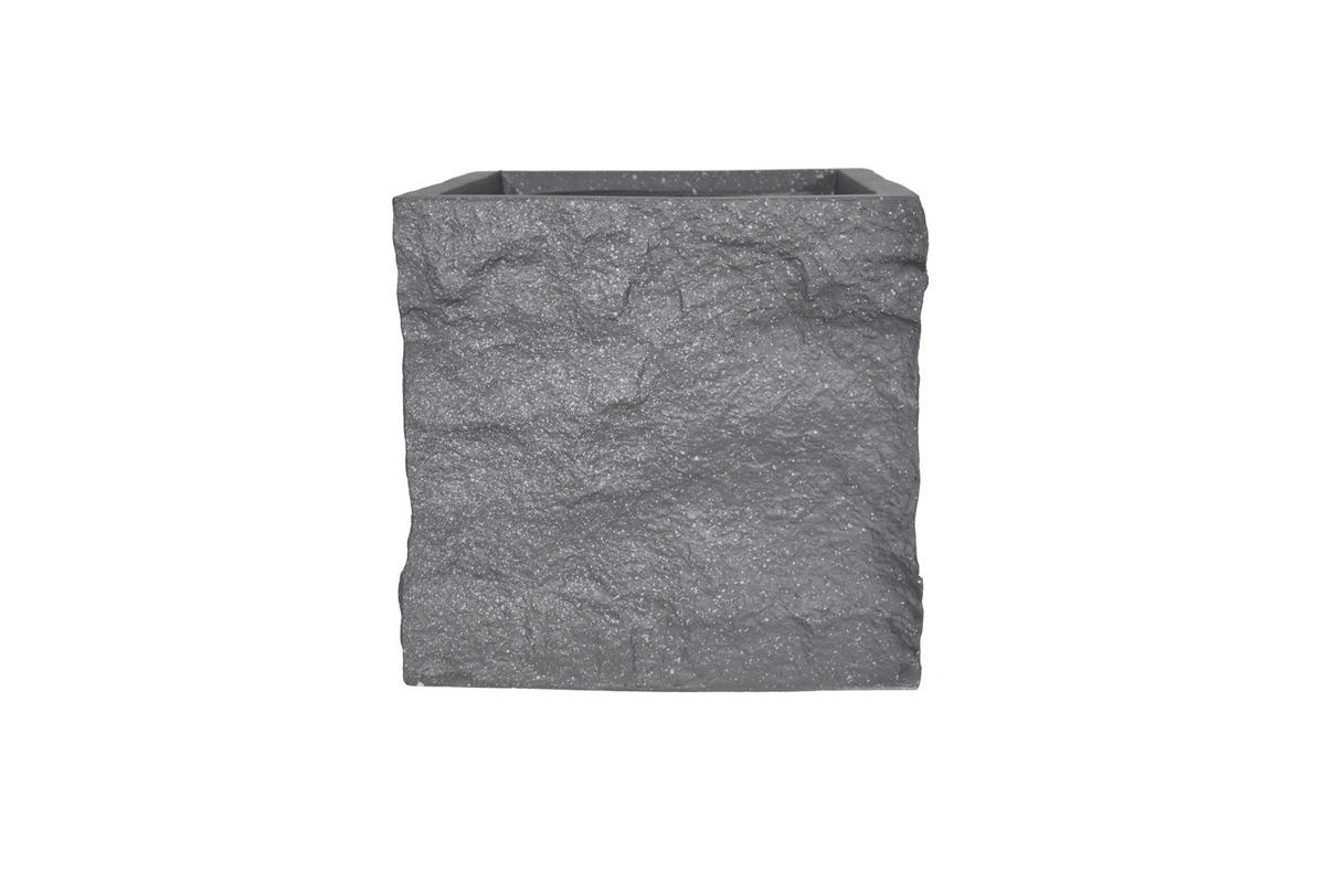 PFLANZKASTEN The Rock 29x28 cm, Steinoptik Grau, Fiberstone - Anthrazit, Kunststoff (29/28/29cm) - dasmöbelwerk