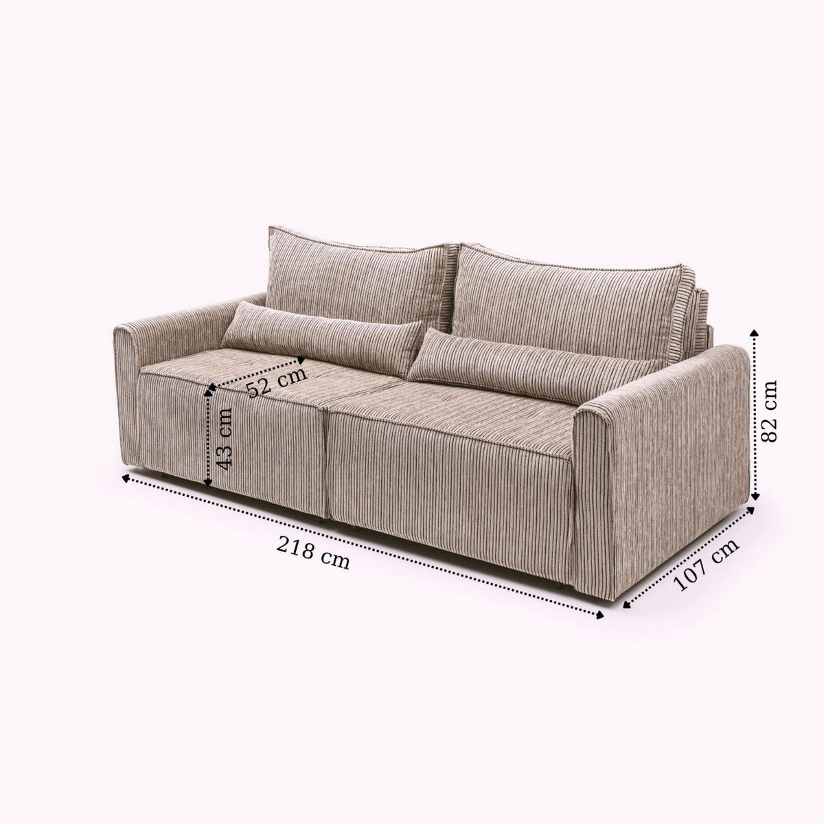 ECKSOFA mit Schlaffunktion 8 fach verstellbare Rückenlehne - Beige, Holz (137/190cm) - Gowoll