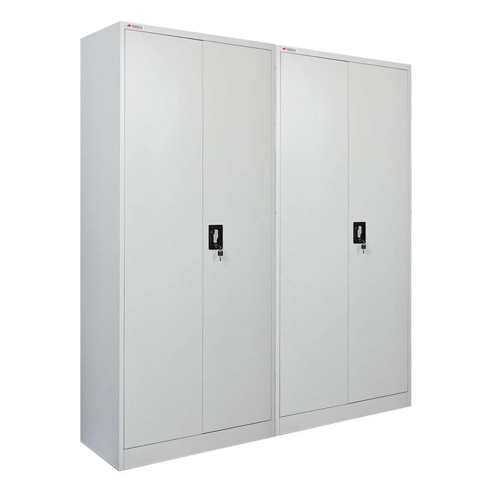 FLÜGELTÜRENSCHRANK Elephant 2er-Set 180x80x40cm 6 Fächern & Kleiderstange Lichtgrau - Hellgrau, Metall (160/180/40cm) - PROREGAL