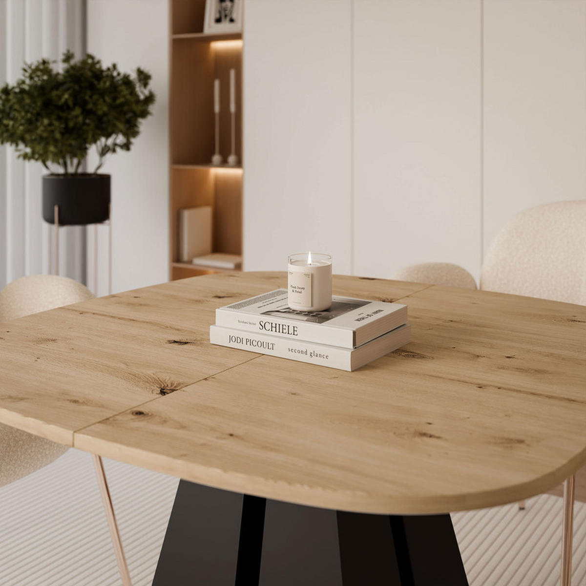 AUSZIEHTISCH ZELO 120/60/76 cm, Schwarz / Artisan-Eiche - Schwarz/Eiche Artisan, Holzwerkstoff/Metall (60/120/76cm) - Idohome