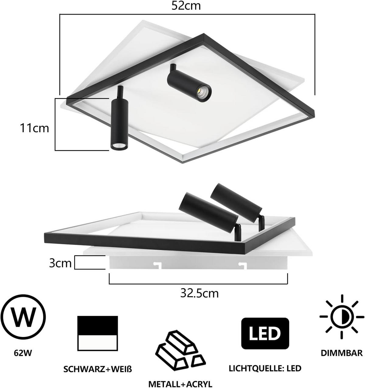 STRAHLER Vyrthark 50/13/50 cm - Weiß, Metall (50/50/13cm) - ZMH