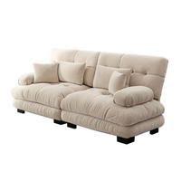 SOFA modular Chenille Light Coffee - Beige, Kunststoff (77/81/220cm) - Meubliv