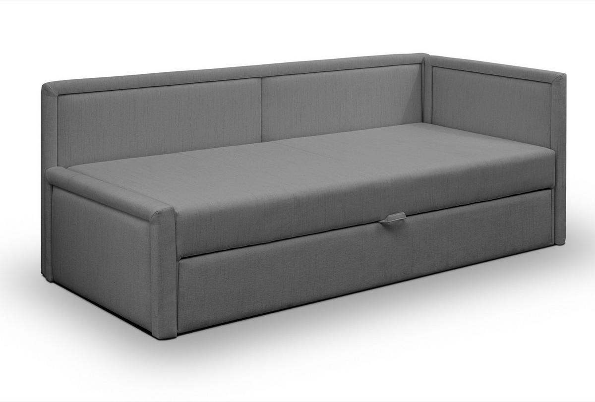 JUGENDBETT Caprili Dunkelbeige ausziehbar für 2 Personen - Dunkelgrau/Schwarz, Holz/Textil (82/189cm) - Selsey