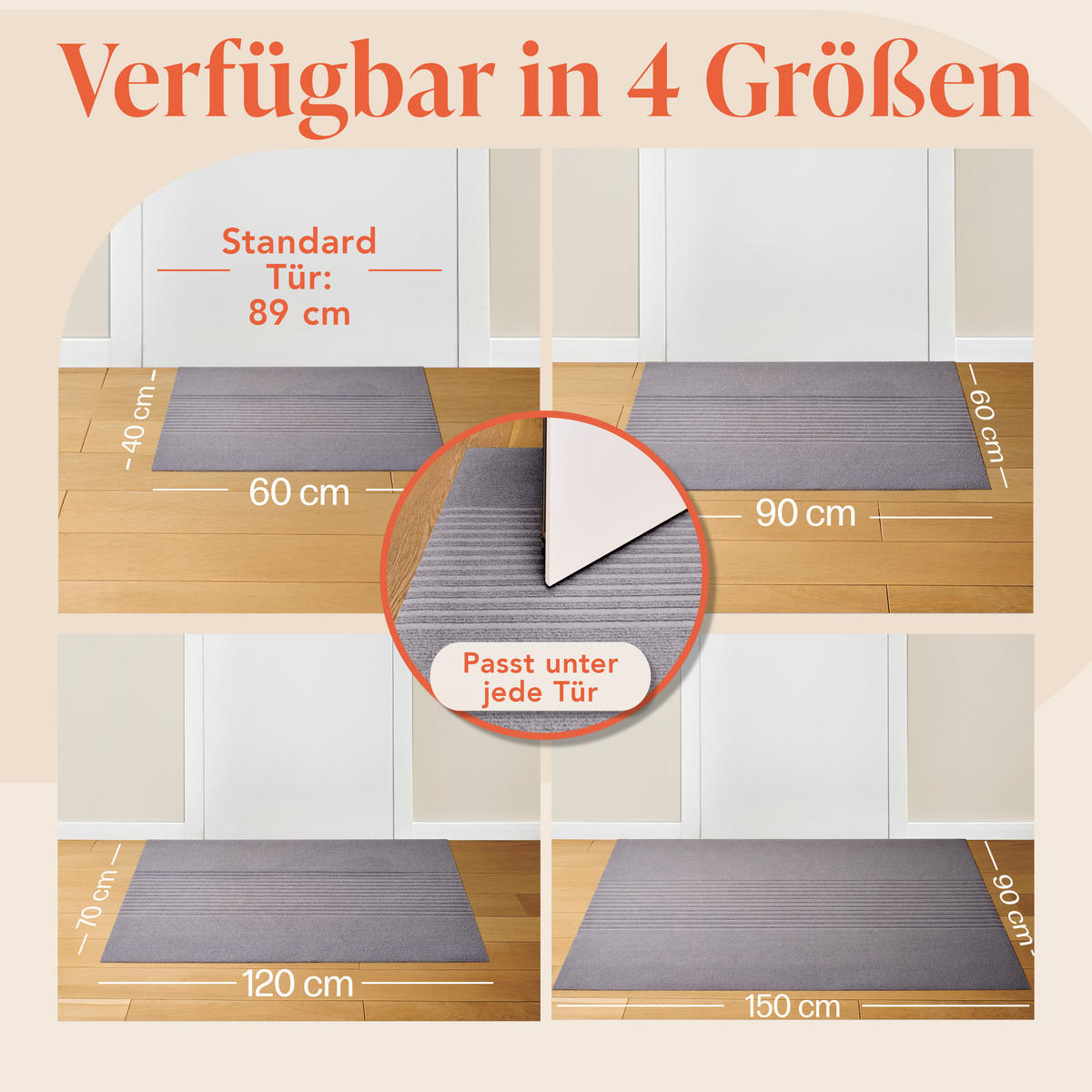 FUSSMATTE 60/90 cm Grau - Grau, Textil (60/90cm) - Blumtal