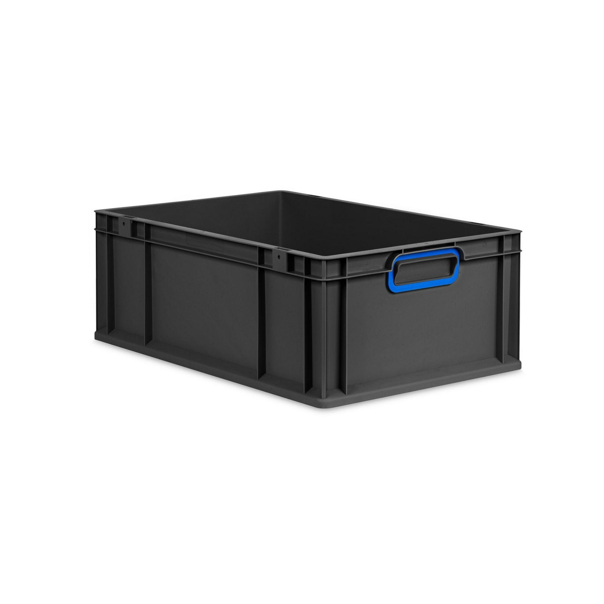 EUROBOX NextGen Color 22x40x60 cm 44 Liter Griffe blau zu, Schwarz - Blau/Schwarz, Kunststoff (40/22/60cm) - PROREGAL