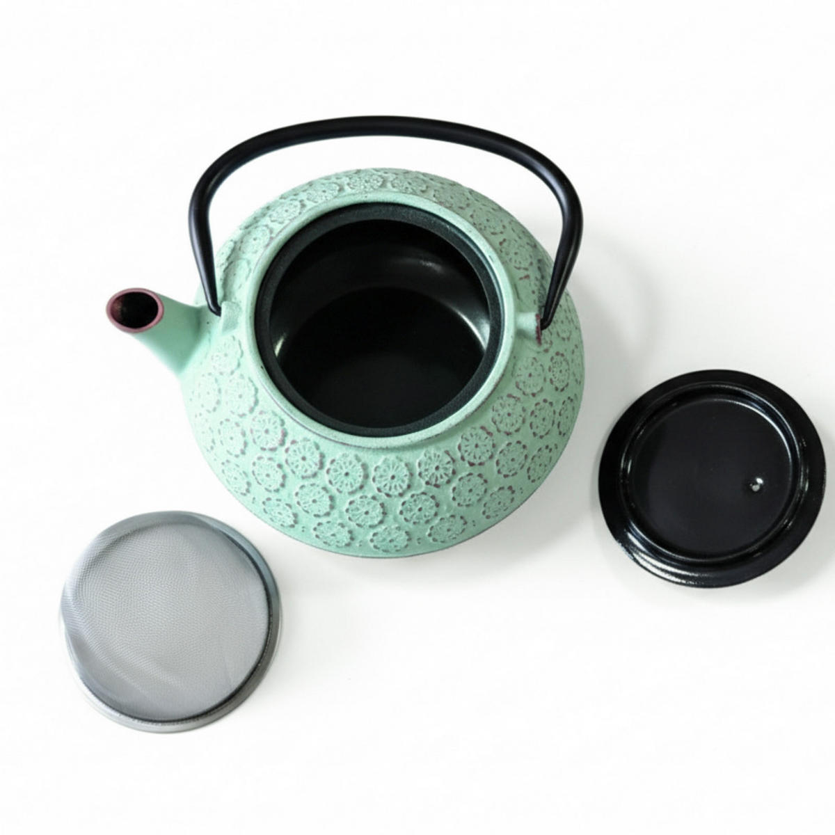 TEEKANNE Gusseisen Kumo 1000 ml - Mintgrün, Metall (1L) - AROMELIO