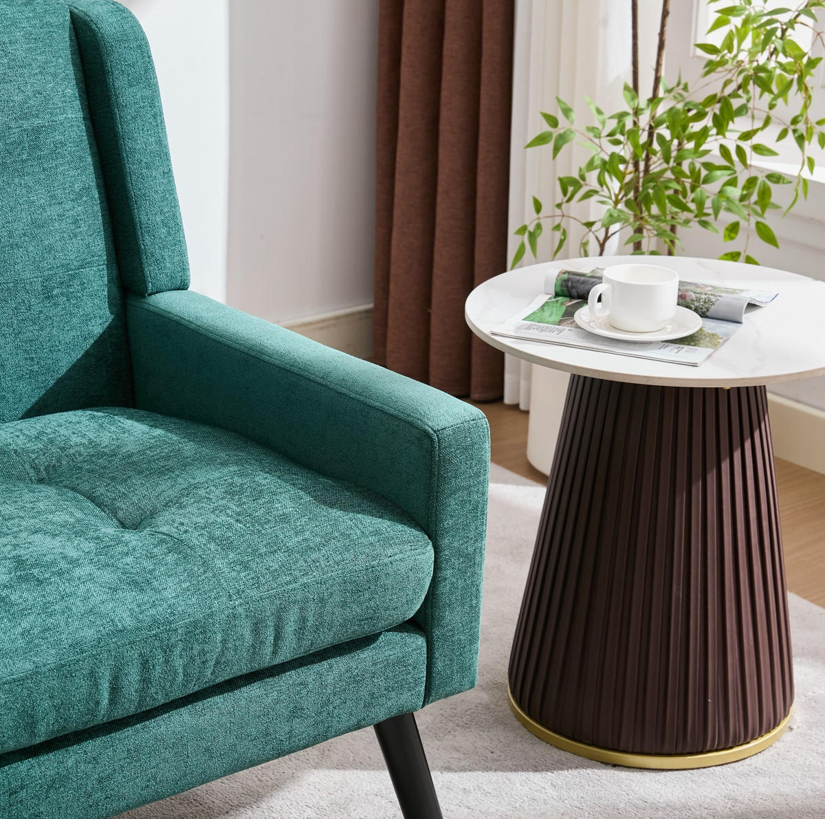 2-SITZER 120/75/88 cm Retro Grün aus Leinen mit Knopfpolsterung - Waldgrün, Textil (75/88/120cm) - OKMYHOME