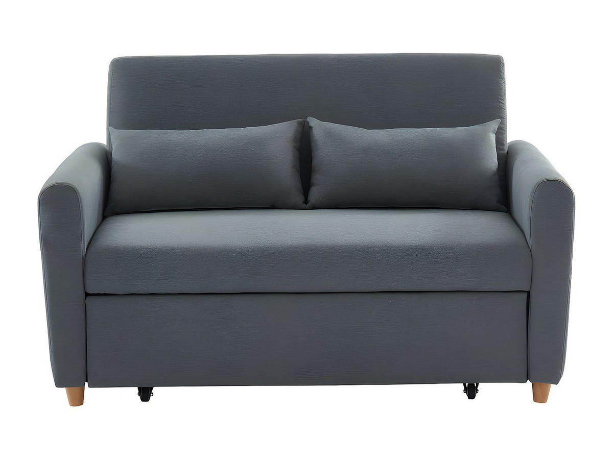 SCHLAFSOFA 2-Sitzer - Stoff - Grau - AYLA - Grau, Textil (140/86/87cm) - Vente-Unique