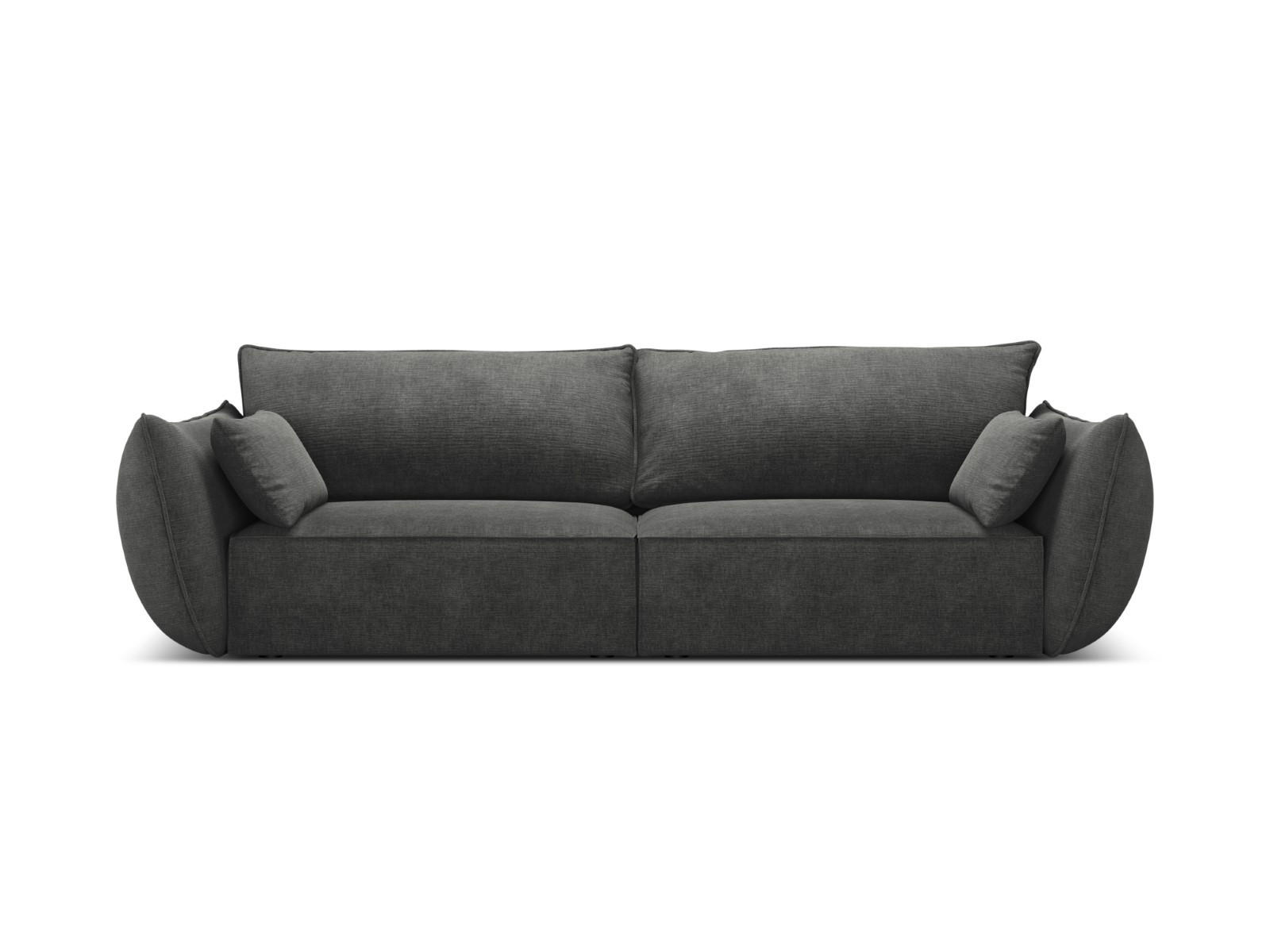 SOFA Kaelle aus Chenille-Stoff dunkelgrau 3 Sitzplätze - Dunkelgrau, Textil (100/85/208cm) - Micadoni