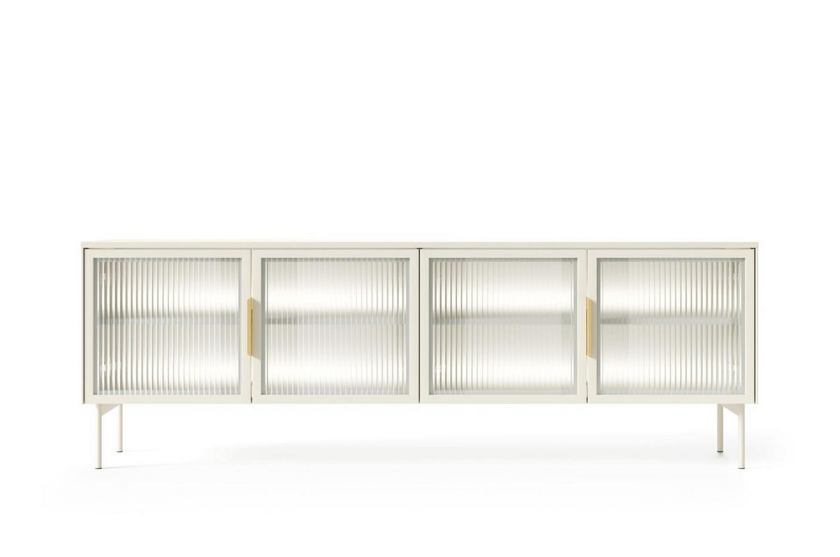 TV-SCHRANK Ilumi Kaschmir, Viertürig mit LED - Kaschmir, Holzwerkstoff (181/62/39cm) - Bettso