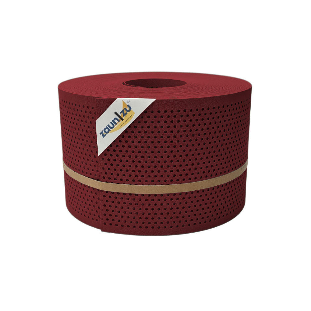 SICHTSCHUTZSTREIFEN PP Premium Gelocht 20 Prozent Streifen Bordeauxrot 50m - Bordeaux, Kunststoff (5000/19cm) - ZAUN|ZU