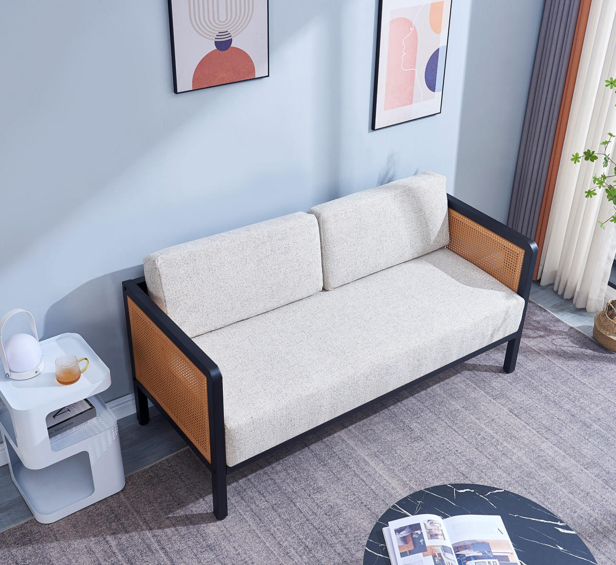 SOFA Wolle Grau - Grau, Textil (160/82/68cm) - Nordlys