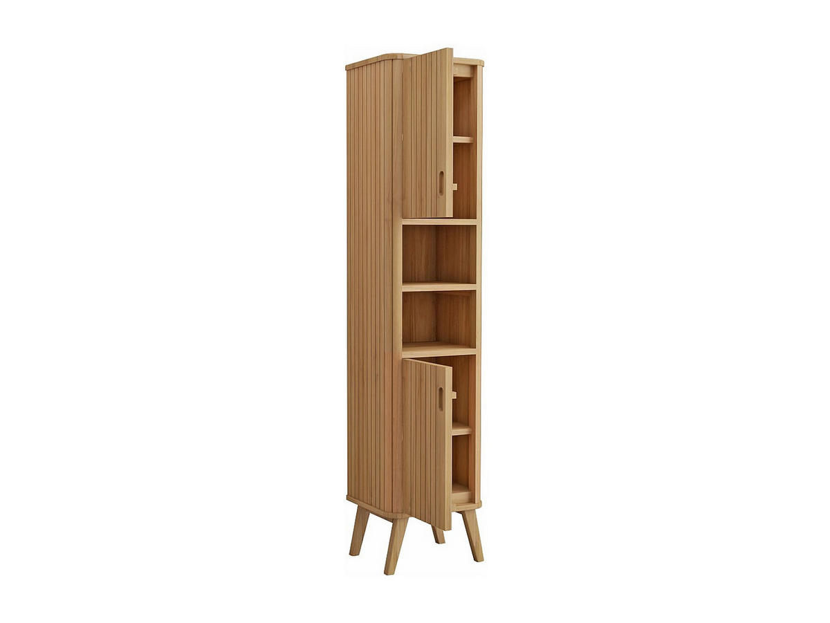 BADSCHRANK - 40 cm x 35 cm - holz - naturfarben hell Wamena - Naturfarben, Holz (40/180/35cm) - Vente-Unique