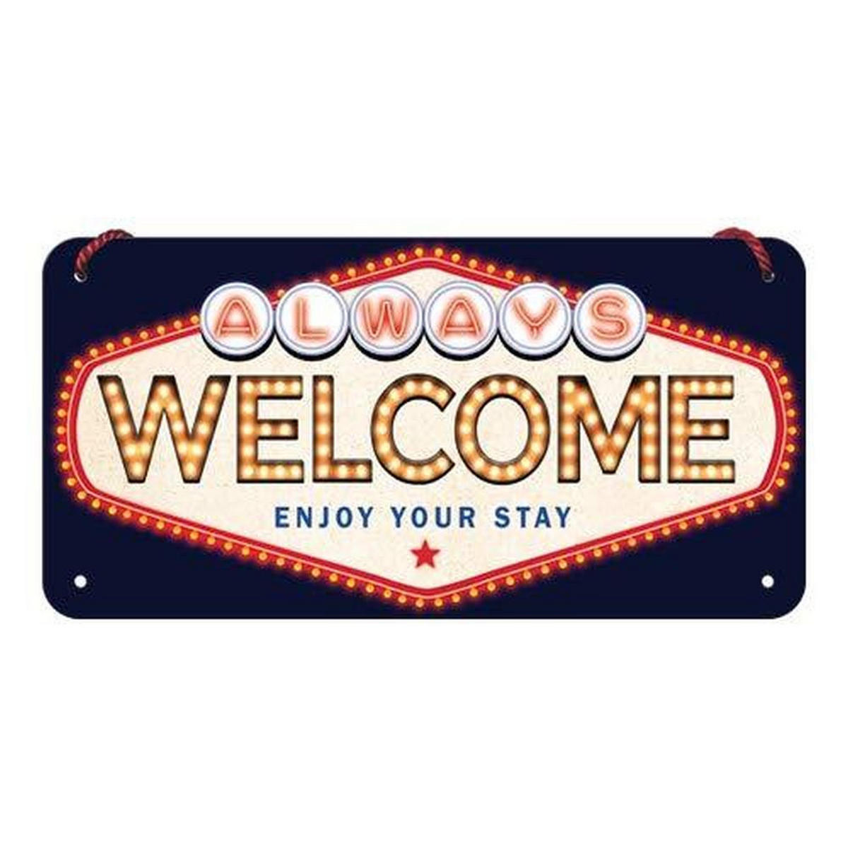 HÄNGESCHILD 10/20 cm US Highways Welcome - Multicolor, Metall (20/10/0.2cm) - Nostalgic-Art