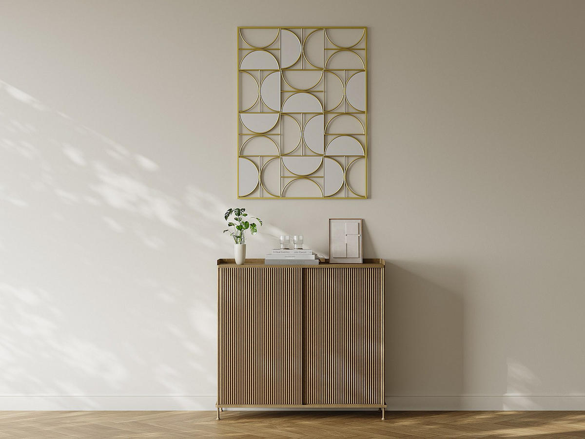WANDSPIEGEL - 77 cm x 1 cm - Metall - Goldfarben - TAYAN - Goldfarben, Metall (77/102/1cm) - Vente-Unique