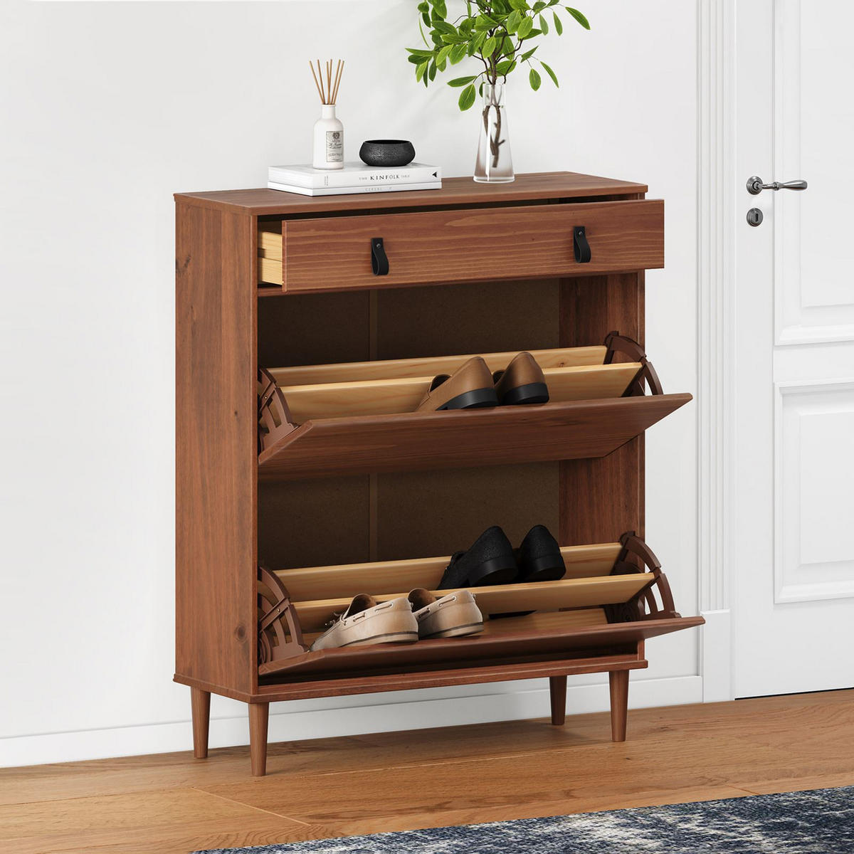 SCHUHKIPPER MIKKA Kastanie - Kastanienfarben, Holz (86/105/30cm) - IDIMEX