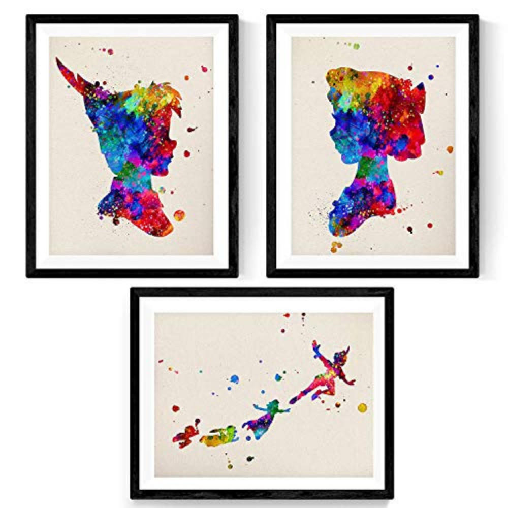 POSTER Set Mit 3 Kinderbuch Aquarell A4 Rahmenlos - Klar, Papier (29.7/5/21cm) - Nacnic