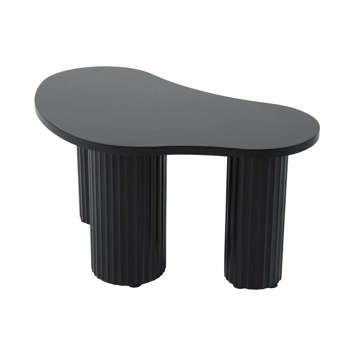 COUCHTISCH, Schwarz - Beige, Holzwerkstoff (100/60/38cm) - Oviala