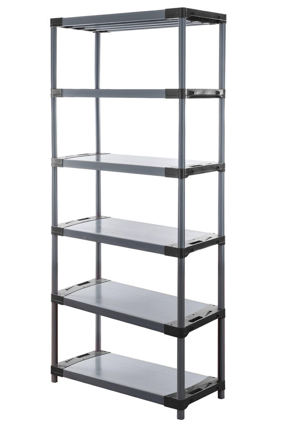 KUNSTSTOFFREGAL GREY BEAR Extra-Tall 220x110x46cm Fachlast 120kg Grau - Grau, Kunststoff (110/222/46cm) - PROREGAL