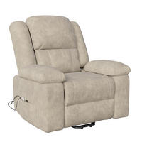 MASSAGESESSEL mit Relaxfunktion, 8 Massagepunkten & 2 Wärmepunkten, Stehhilfe, Fleece-Stoff in Braun - Braun, Textil (93/106/102cm) - BRILVERDE