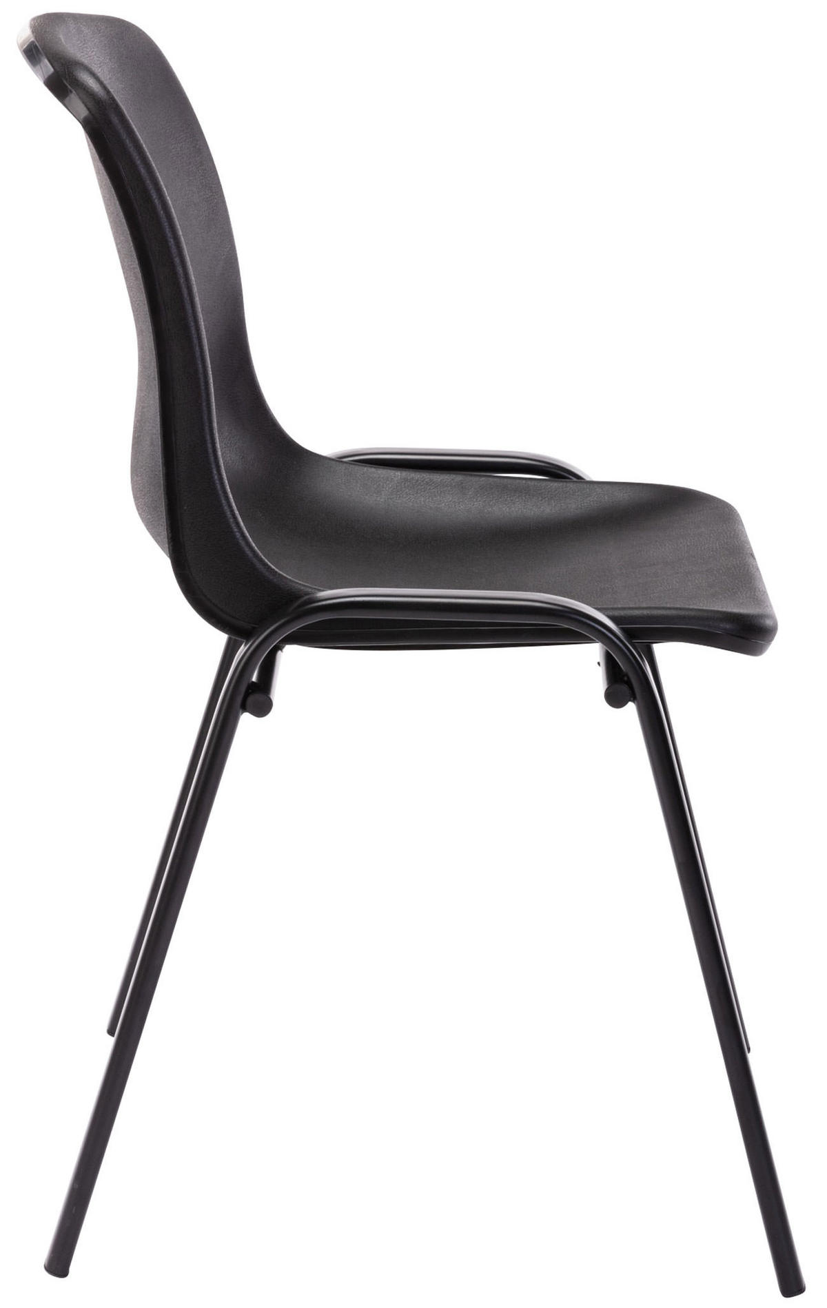 STUHL 4er Set Kunststoff schwarz - Schwarz, Kunststoff/Metall (47/76/52cm) - CLP