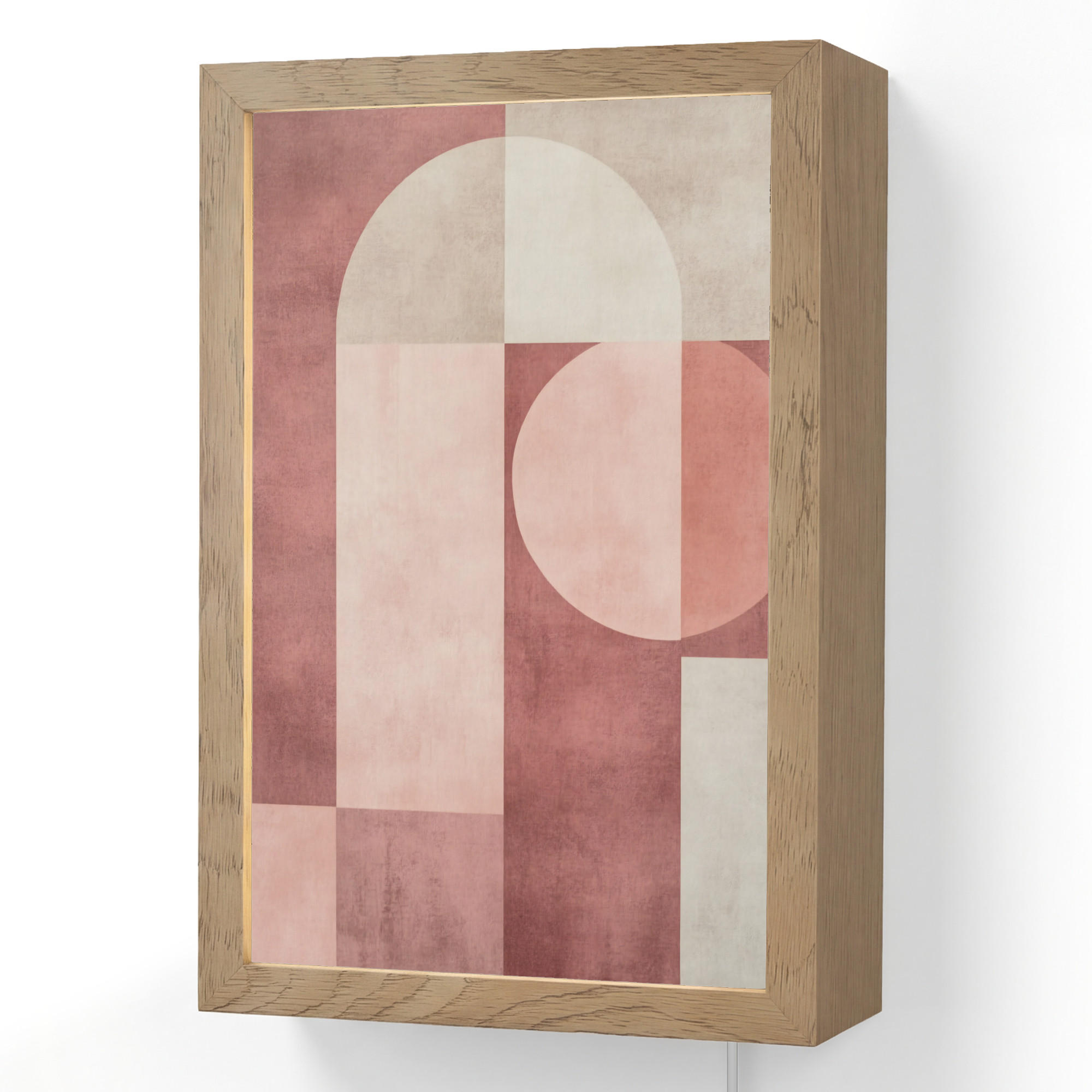 OnlyWow NÁSTĚNNÁ LAMPA Postavy - Abstraktní - Růžová 20x30 cm