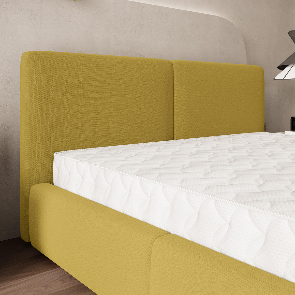POLSTERBETT FELURO 160x200 cm mit Bettkästen - Gelb - Gelb, Holz (160/200cm) - MASSENO
