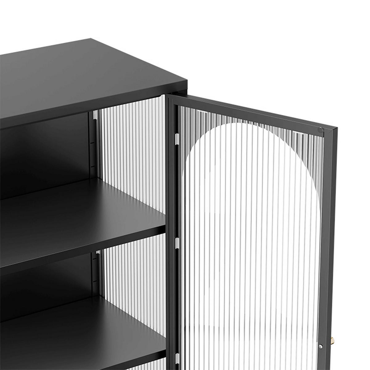 SIDEBOARD, Schwarz - Schwarz, Metall (35/110/80cm) - Oviala