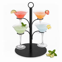 STALAK Crni za 4 čaše čelik 35x25 cm - crna, metal (35cm) - Relaxdays