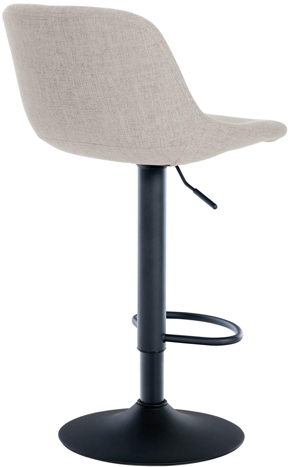 BARHOCKER 2er Set Lotus Stoff creme - Schwarz/Naturfarben, Textil/Metall (43/103/49cm) - TPFLiving
